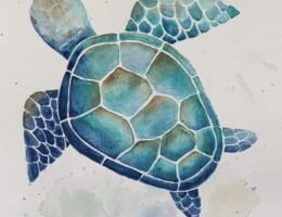 Aquarelle tortue de mer