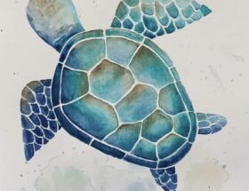 Aquarelle tortue de mer