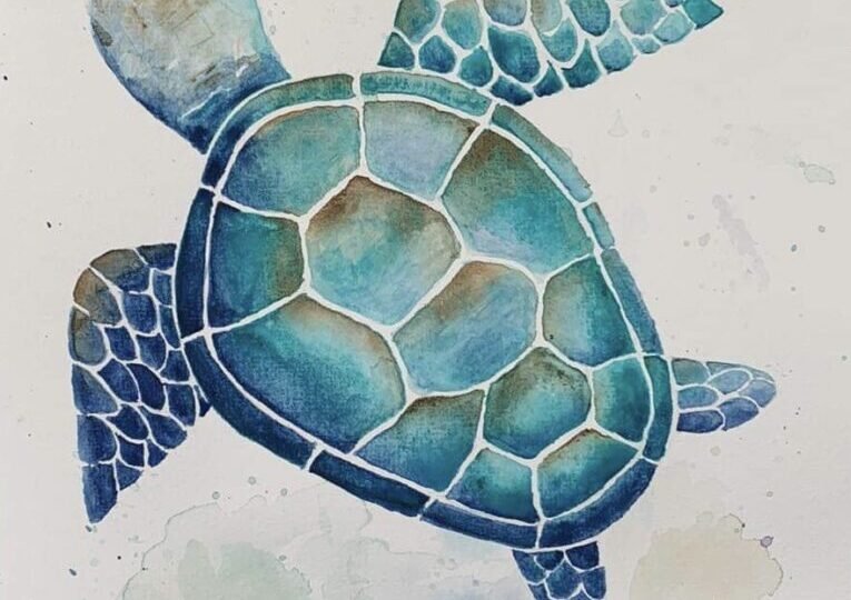Aquarelle tortue de mer