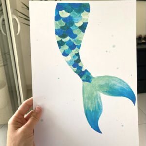 Aquarelle : queue de sirène 2