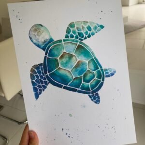 Aquarelle : tortue de mer