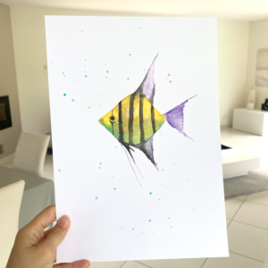 Aquarelle : poisson scalaire